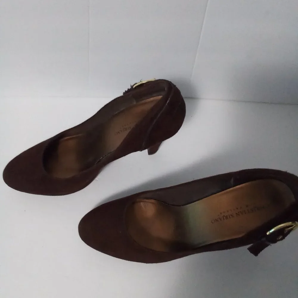 Christian Siriano‎ brown suede platforms 4”heel Size 10